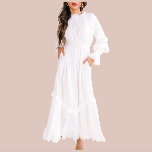 short white cape dress Mimi White Slashed-Neck Maxi Dress With Cape Sleeve Detail – Club L London